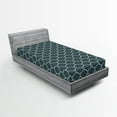 thumbnail image 1 of Ambesonne Blue Fitted Sheet, Vintage Fish Flake Seem, Twin Size, Dark Blue and White, 1 of 3