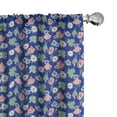 thumbnail image 1 of Ambesonne Blue Floral Curtains, Vintage Meadow Flowers, Pair of 28"x63", Blush and Mint Green, 1 of 4