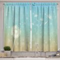 thumbnail image 1 of Ambesonne Blue Floral Kitchen Curtains, Dandelion Bokeh Dots, 55"x36", Pale Camel and Mint Green, 1 of 3