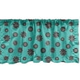 thumbnail image 1 of Ambesonne Blue Floral Window Valance, Aquatic Blossoms Motif, 54" X 12", Turquoise and Charcoal Grey, 1 of 3