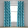 thumbnail image 1 of Ambesonne Blue Grommet Curtain, Geometric Triangles Mosaic, 50" x 120", Blue Sky Blue Pale Blue, 1 of 6