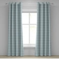 thumbnail image 1 of Ambesonne Blue Grommet Curtain, Square Wavy Lines Patterns, 50" x 108", Almond Green Slate Blue, 1 of 6