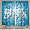 thumbnail image 1 of Ambesonne Blue Kitchen Curtains, 90s Pop Art Star Retro, 55"x45", Blue, 1 of 3