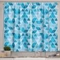 thumbnail image 1 of Ambesonne Blue Kitchen Curtains, Geometric Triangles Mosaic, 55"x45", Blue Sky Blue Pale Blue, 1 of 3