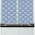 thumbnail image 1 of Ambesonne Blue Kitchen Curtains, Indigo Victorian Design, 55"x39", Petrol Blue Turquoise, 1 of 3