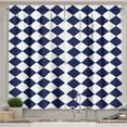 thumbnail image 1 of Ambesonne Blue Kitchen Curtains, Old Home Tile Inspired, 55"x39", Navy Blue and White, 1 of 2