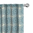 thumbnail image 1 of Ambesonne Blue Mandala 4-Panel Curtains, Curly Folk Flowers, 56"x63", Ivory and Petrol Blue, 1 of 1