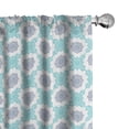 thumbnail image 1 of Ambesonne Blue Mandala Window Curtains, Floral Motifs Boho Art, Each 28" W x 63" L, Pale Blue Slate Blue, 1 of 4