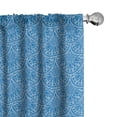 thumbnail image 1 of Ambesonne Blue Mandala Window Curtains, Monochrome Floral Art, Each 28" W x 95" L, Sea Blue White, 1 of 4