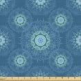 thumbnail image 1 of Ambesonne Blue Mandala Fabric by the Yard Upholstery, Intricate Floral Motif, 3 Yards, Pale Blue Multicolor, 1 of 1