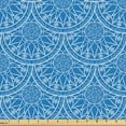 thumbnail image 1 of Ambesonne Blue Mandala Fabric by the Yard Upholstery, Monochrome Floral Art, 2 Yards, Sea Blue White, 1 of 5
