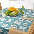 thumbnail image 1 of Ambesonne Blue Nautical Table Runner & Placemats, Seahorses on Rounds, Placemat 4 pcs + Runner 12"x90", Seafoam Dark Sky Blue, 1 of 2