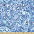 thumbnail image 1 of Ambesonne Blue Paisley Fabric by the Yard Upholstery, Blue Tones Boteh Art, 3 Yards, Sky Blue Pale Blue, 1 of 4