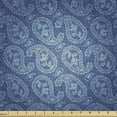 thumbnail image 1 of Ambesonne Blue Paisley Fabric by the Yard Upholstery, Curvy Buta Motifs Art, 10 Yards, Violet Blue Blue Grey, 1 of 4