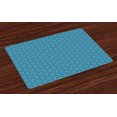 thumbnail image 1 of Ambesonne Blue Place Mats Set of 4, Boho Bouquet Ornate Swirls, Standard Size, Blue Mauve and White, 1 of 4