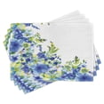 thumbnail image 1 of Ambesonne Blue Place Mats Set of 4, Bridal Leaves, Standard Size, Yellow Blue, 1 of 6
