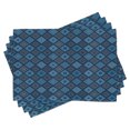 thumbnail image 1 of Ambesonne Blue Place Mats Set of 4, Detailed Squares, Standard Size, Turquoise Navy Blue, 1 of 6