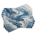 thumbnail image 1 of Ambesonne Blue Place Mats Set of 4, Surreal Oceanic Marble Print, Standard Size, Sky Blue and Off White, 1 of 5