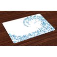 thumbnail image 1 of Ambesonne Blue Place Mats Set of 4, Water Droplets Bubbles, Standard Size, Blue Aqua White, 1 of 4