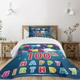 thumbnail image 1 of Ambesonne Blue Quilted Bedspread Set 2 Pcs, Balloons on Stars, Twin Size, Blue and Dark Blue, 1 of 5