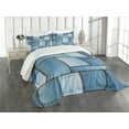 thumbnail image 1 of Ambesonne Blue Quilted Bedspread Set 2 Pcs, Denim Patchwork Pattern, Twin Size, Blue, 1 of 2