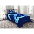 thumbnail image 1 of Ambesonne Blue Quilted Bedspread Set 2 Pcs, Happy Polygon Star, Twin Size, Dark and Sky Blue, 1 of 3
