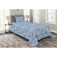 thumbnail image 1 of Ambesonne Blue Quilted Bedspread Set 2 Pcs, Native Natural, Twin Size, Pale Blue White and Blue, 1 of 3