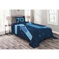 thumbnail image 1 of Ambesonne Blue Quilted Bedspread Set 2 Pcs, Stars Space Party, Twin Size, Dark Blue and Sky Blue, 1 of 3