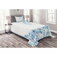 thumbnail image 1 of Ambesonne Blue Quilted Bedspread Set 2 Pcs, Water Droplets Bubbles, Twin Size, Blue Aqua White, 1 of 3