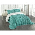thumbnail image 1 of Ambesonne Blue Quilted Bedspread Set 3 Pcs, Antique Timber Texture, King Size, Blue, 1 of 5