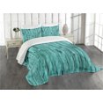 thumbnail image 1 of Ambesonne Blue Quilted Bedspread Set 3 Pcs, Antique Timber Texture, Queen Size, Blue, 1 of 5