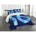 thumbnail image 1 of Ambesonne Blue Quilted Bedspread Set 3 Pcs, Greeting Age Sky, Queen Size, Dark and Sky Blue, 1 of 3