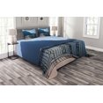 thumbnail image 1 of Ambesonne Blue Quilted Bedspread Set 3 Pcs, Island Mountain Ocean View, King Size, Blue, 1 of 3
