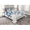 thumbnail image 1 of Ambesonne Blue Quilted Bedspread Set 3 Pcs, Nature Botanic Spring, King Size, Blue Sky Blue Black, 1 of 3