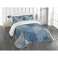 thumbnail image 1 of Ambesonne Blue Quilted Bedspread Set 3 Pcs, Nordic Scandinavian Retro, Queen Size, Pale Blue White, 1 of 5
