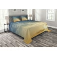 thumbnail image 1 of Ambesonne Blue Quilted Bedspread Set 3 Pcs, Sky Sun Rays Dusk, Queen Size, Slate Blue Sepia, 1 of 3
