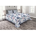 thumbnail image 1 of Ambesonne Blue Quilted Bedspread Set 3 Pcs, Spring Sparrow Birds, King Size, Royal Blue Sky Blue, 1 of 3