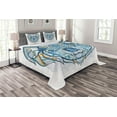 thumbnail image 1 of Ambesonne Blue Quilted Bedspread Set 3 Pcs, Tribe Koala, Queen Size, Blue, 1 of 3