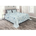 thumbnail image 1 of Ambesonne Blue Quilted Coverlet 3 Pcs, Raindrops White Navy, Queen Size, Pale Blue, 1 of 2