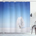 thumbnail image 1 of Ambesonne Blue Shower Curtain, Alone Tree Snowy Field, 69"Wx84"L, White Blue, 1 of 5