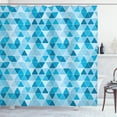 thumbnail image 1 of Ambesonne Blue Shower Curtain, Geometric Triangles Mosaic, 69"Wx70"L, Blue Sky Blue Pale Blue, 1 of 3