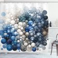 thumbnail image 1 of Ambesonne Blue Shower Curtain, Modern Watercolor Circle Blots, 69"Wx70"L, Eggshell and Dark Slate Blue, 1 of 4