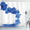 thumbnail image 1 of Ambesonne Blue Shower Curtain, Orchid Bridal, 69"Wx70"L, Violet Blue White, 1 of 5