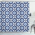 thumbnail image 1 of Ambesonne Blue Shower Curtain, Portuguese Azulejo Pattern, 69"Wx84"L, Pale Blue and Dark Blue, 1 of 3