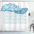 thumbnail image 1 of Ambesonne Blue Shower Curtain, Rain Cloud Sketch Fall, 69"Wx84"L, Blue, 1 of 5
