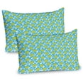 thumbnail image 1 of Ambesonne Blue Sky Pillow Sham 2 Pack, Graphic Hot Air Balloons, 36"x20", Yellow Green Sky Blue, 1 of 3