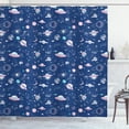 thumbnail image 1 of Ambesonne Blue Sky Shower Curtain, Galaxy Planets Stars Art, 69"Wx70"L, Dark Sky Blue White, 1 of 3
