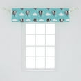 thumbnail image 1 of Ambesonne Blue Sky Window Valance, Doodle Art of Hot Air Balloons Polka Dots Stripes and Clouds Dash Line Style, Curtain Valance for Kitchen Bedroom Decor with Rod Pocket, 54" X 12", Sky Blue Grey, 1 of 2