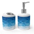 thumbnail image 1 of Ambesonne Blue Soap Dispenser & Toothbrush Holder Set, Mosaic Triangle Graphic, 2 Pcs, Pale Blue, 1 of 5