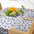 thumbnail image 1 of Ambesonne Blue Table Runner & Placemats, Chinese Floral Nature, Placemat 4 pcs + Runner 16"x72", Violet Blue White, 1 of 2